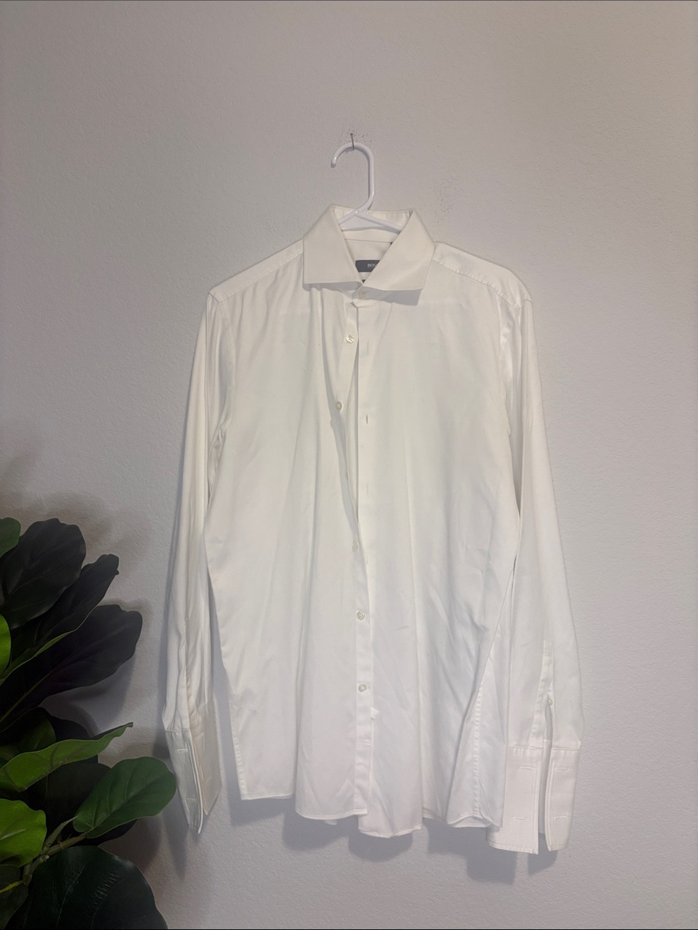 Hugo Boss White Long-Sleeve Dress Shirt